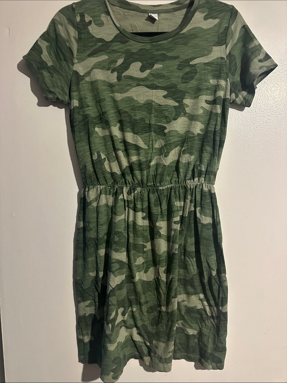 Old Navy Green Camo Short Sleeve Dress